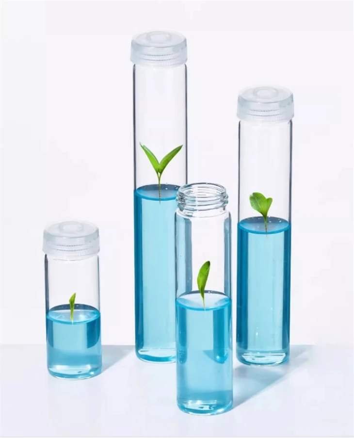 Glass Tissue Culture Test Tube Diameter 30mm Cylinder Shaper Borosilicate Glass Vials With Plastic Cap